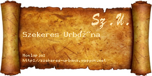 Szekeres Urbána névjegykártya